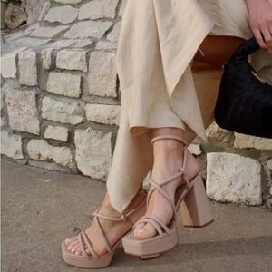 Marc Fisher Beige Platform Heels